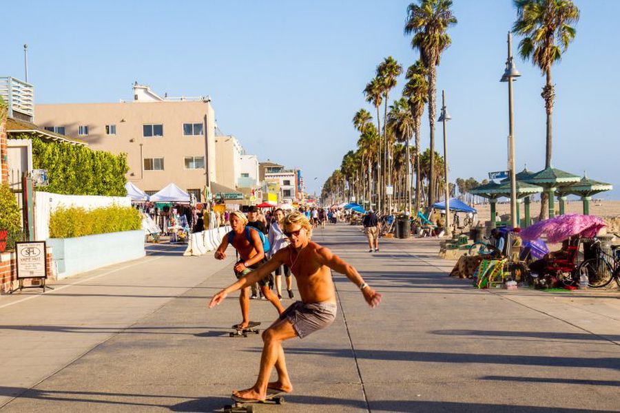 Men skateboarding