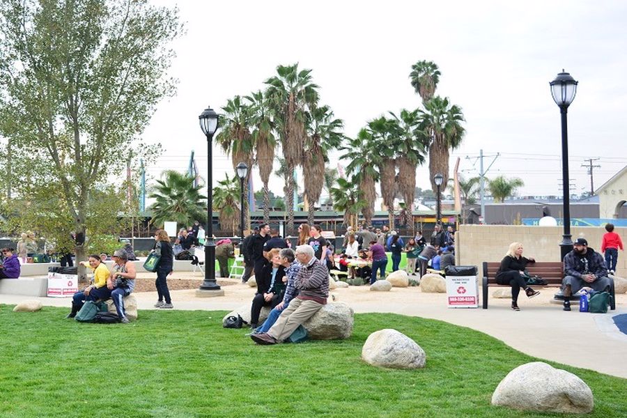 Residents of Monrovia enjoying their park