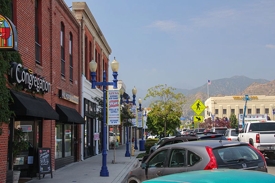 Commercial area in Azusa, California