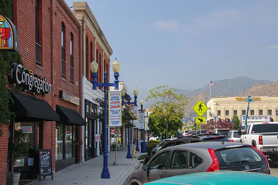 Commercial area in Azusa, California