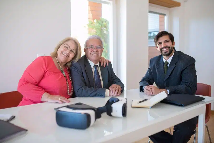 Clients meeting with their real estate agent